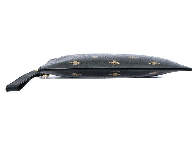 Clutch Bee Star in pelle di vitello nera Gucci Nero - vista 3