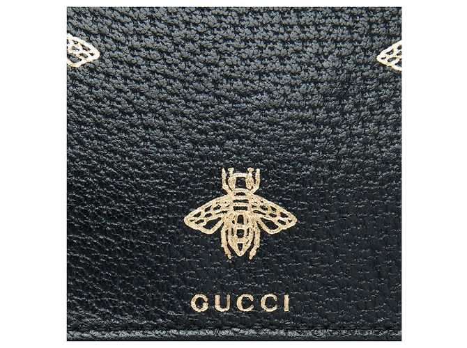 Clutch Bee Star in pelle di vitello nera Gucci Nero - vista 5