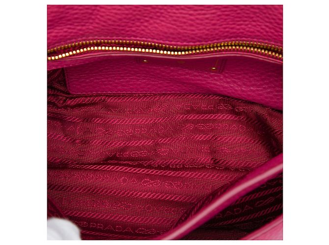 Borsa Messenger Prada Pink Vitello Daino Push Lock Double Buckle Rosa - vista 4