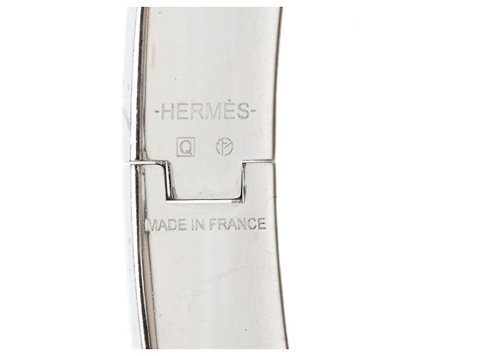 Bracciale Hermès Clic H in smalto arancione stretto PM - vista 4