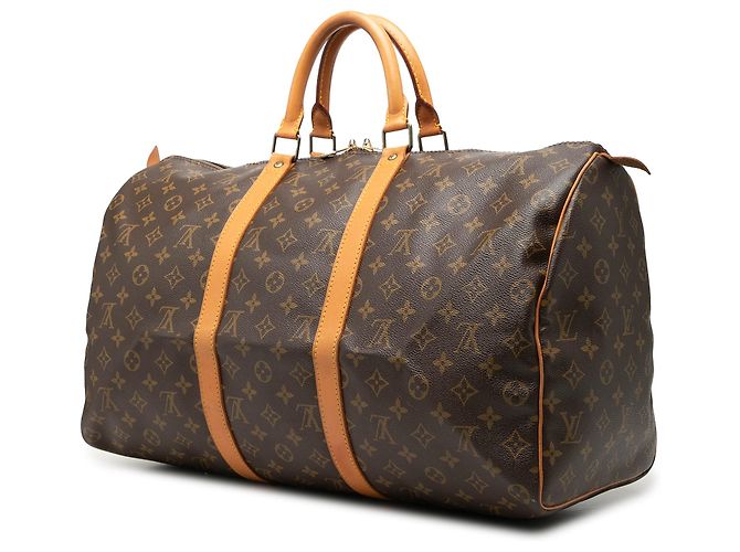 Louis Vuitton Marrone Monogram Keepall 50 - vista 2