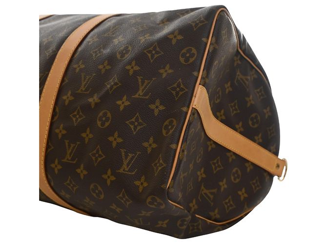 Louis Vuitton Marrone Monogram Keepall Bandouliere 50 - vista 10