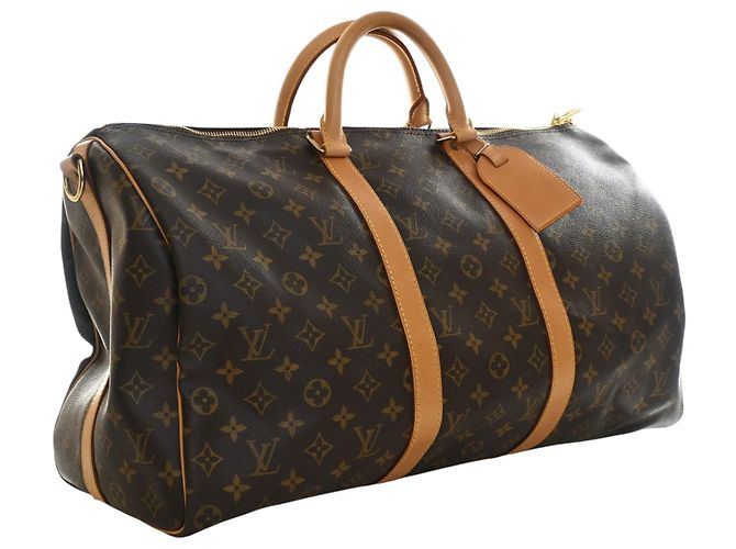 Louis Vuitton Marrone Monogram Keepall Bandouliere 50 - vista 2