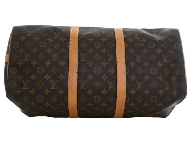 Louis Vuitton Marrone Monogram Keepall Bandouliere 50 - vista 5