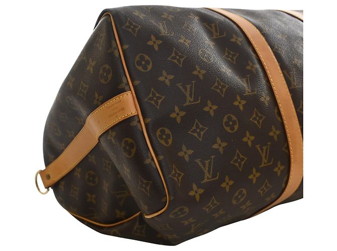 Louis Vuitton Marrone Monogram Keepall Bandouliere 50 - vista 9