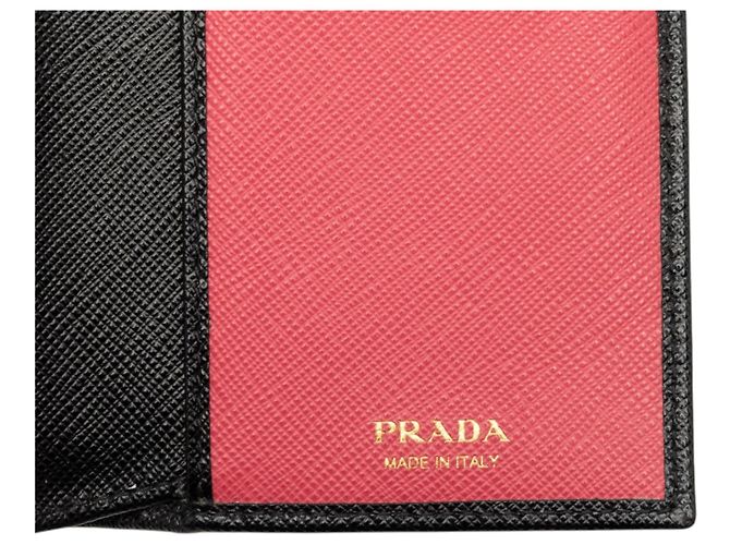 Prada Black Saffiano Bifold Long Wallet - view 6