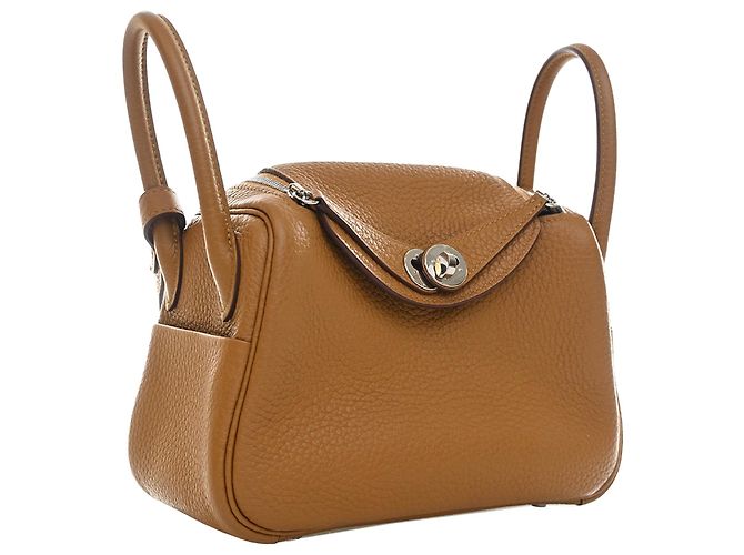 Hermès Mini Clemence Lindy 20 Marrón Castaño - vista 3