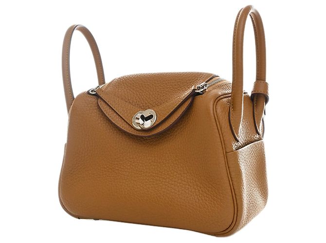 Hermès Mini Clemence Lindy 20 Marrón Castaño - vista 4