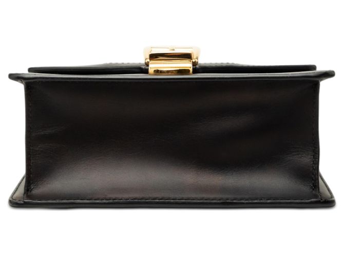 Borsa Sylvie in pelle di vitello nera con banda Web e catena Gucci Nero - vista 3