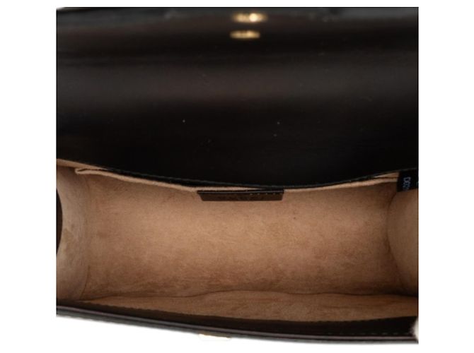 Borsa Sylvie in pelle di vitello nera con banda Web e catena Gucci Nero - vista 4