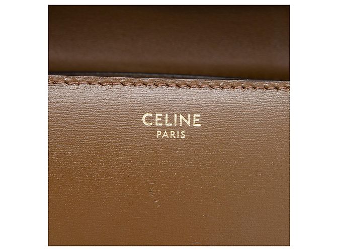 Céline Celine Brown Teen Calfskin Classic Box Marrone - vista 5