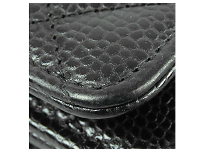 Chanel Black CC gestepptes Caviar Wallet on Chain Schwarz - Ansicht 12