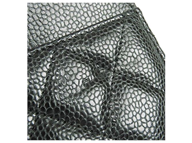 Chanel Black CC gestepptes Caviar Wallet on Chain Schwarz - Ansicht 13