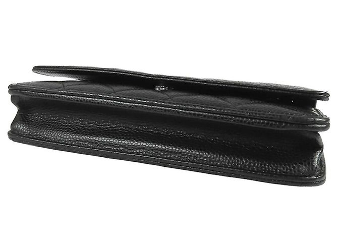 Chanel Black CC gestepptes Caviar Wallet on Chain Schwarz - Ansicht 3