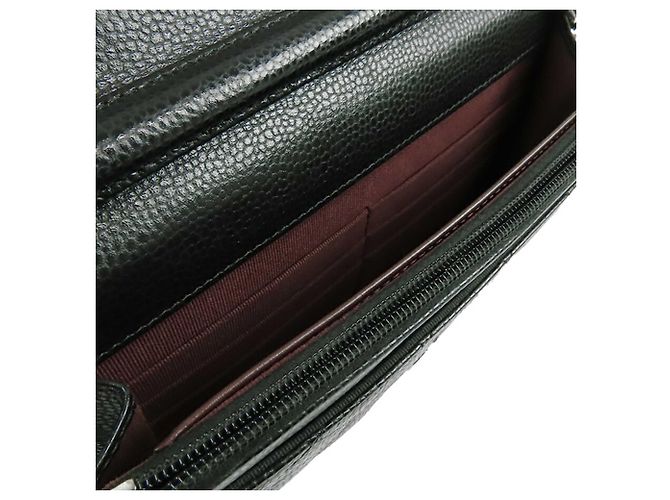 Chanel Black CC gestepptes Caviar Wallet on Chain Schwarz - Ansicht 4
