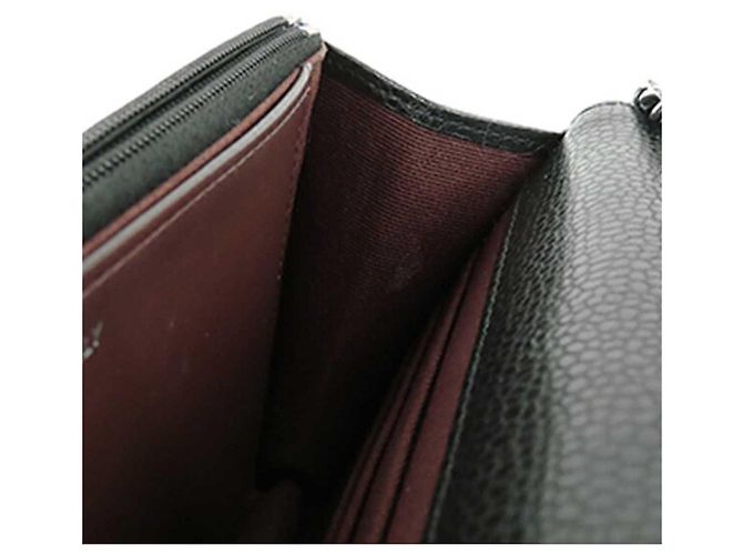 Chanel Black CC gestepptes Caviar Wallet on Chain Schwarz - Ansicht 5