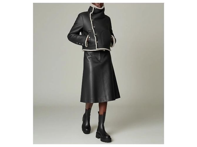 Rick Owens Wendbare Lederjacke mit Lammfell Schwarz - Ansicht 3