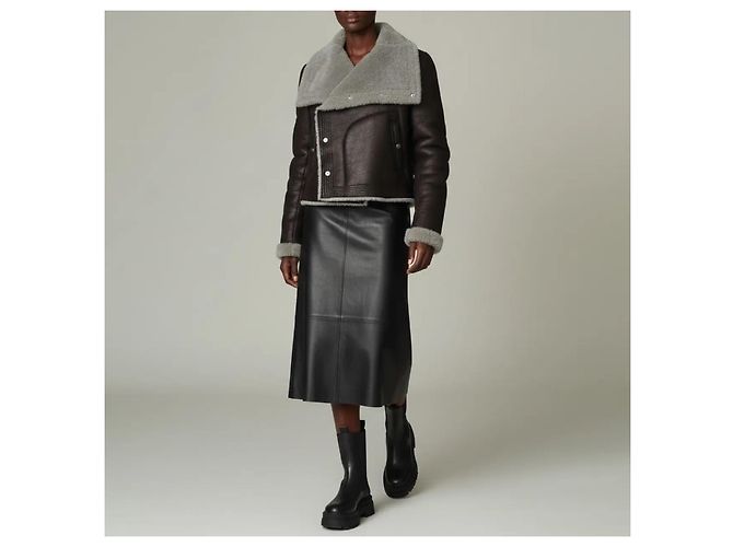 Rick Owens Wendbare Lederjacke mit Lammfell Schwarz - Ansicht 4