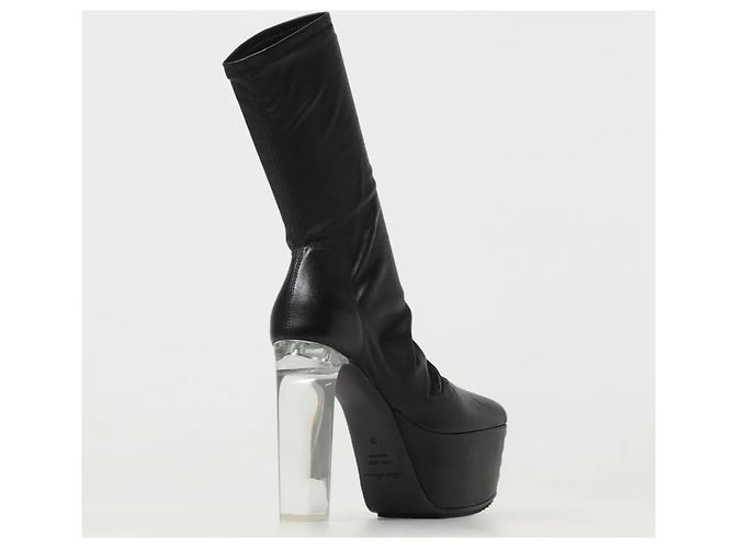 Rick Owens Botas Minimal Grill Stretch Plataforma - Negro - vista 2
