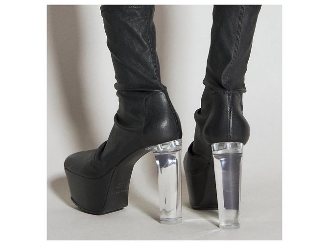 Rick Owens Botas Minimal Grill Stretch Plataforma - Negro - vista 3
