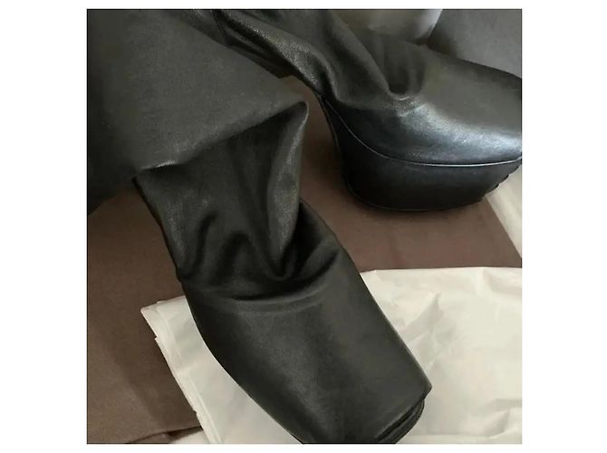 Rick Owens Botas Minimal Grill Stretch Plataforma - Negro - vista 7