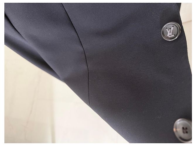 Louis Vuitton Sakko aus schwarzer Wolle Blau - Ansicht 3