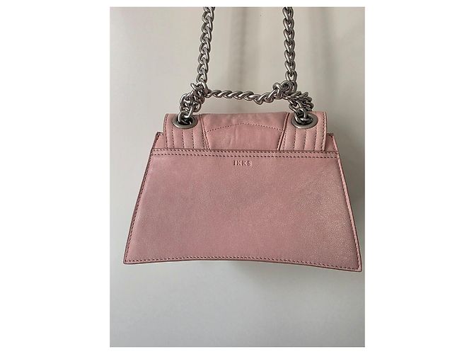 Borsa a mano IKKS in pelle rosa Argento - vista 10