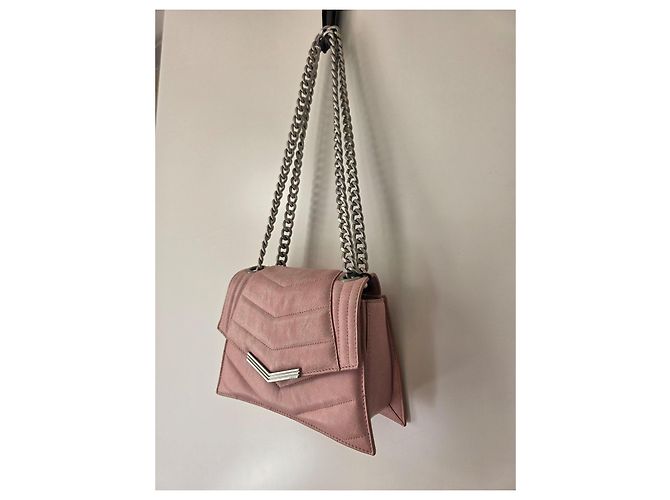 Borsa a mano IKKS in pelle rosa Argento - vista 11