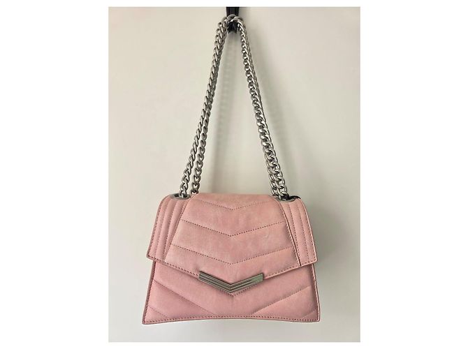Borsa a mano IKKS in pelle rosa Argento - vista 12