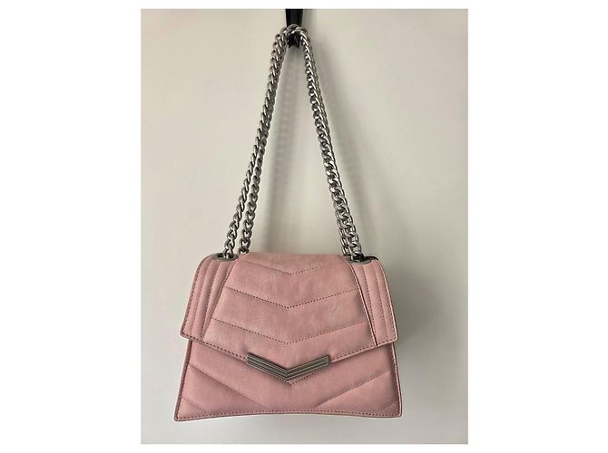 Borsa a mano IKKS in pelle rosa Argento - vista 13