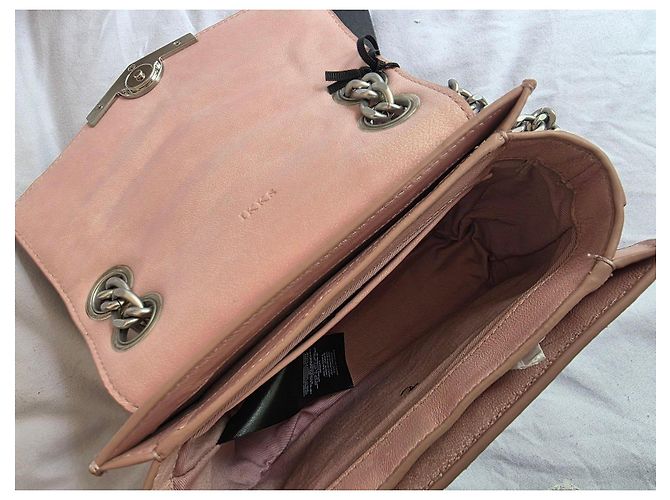 Borsa a mano IKKS in pelle rosa Argento - vista 14