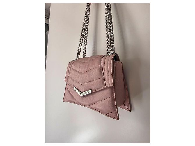Borsa a mano IKKS in pelle rosa Argento - vista 18