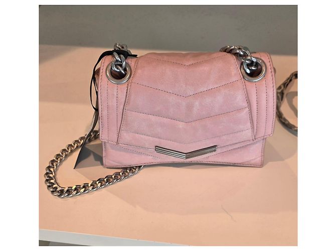 Borsa a mano IKKS in pelle rosa Argento - vista 2
