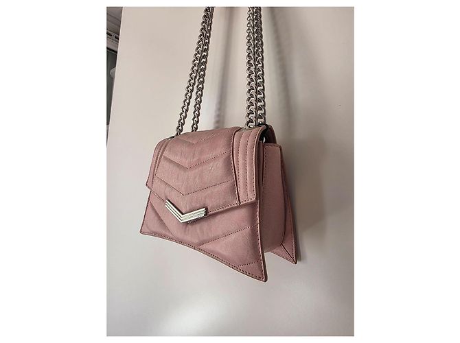 Borsa a mano IKKS in pelle rosa Argento - vista 3