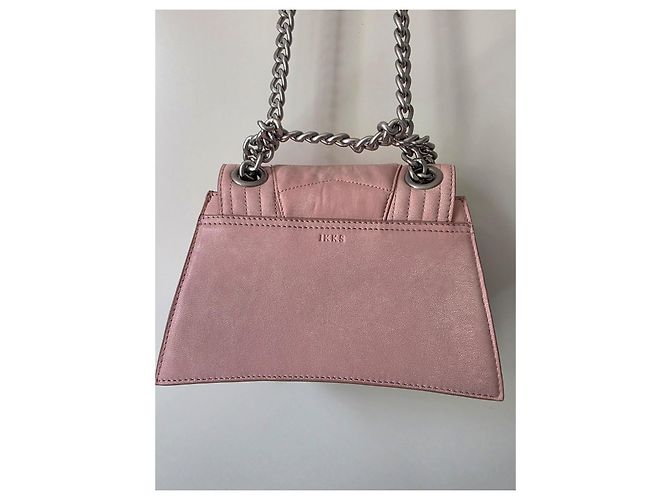 Borsa a mano IKKS in pelle rosa Argento - vista 4