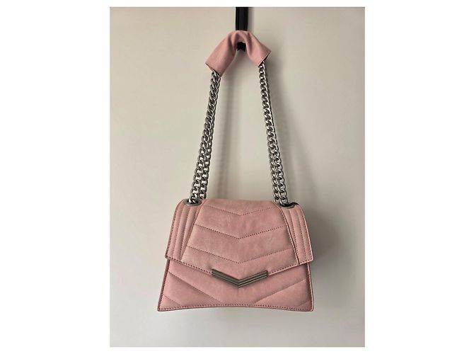 Borsa a mano IKKS in pelle rosa Argento - vista 7
