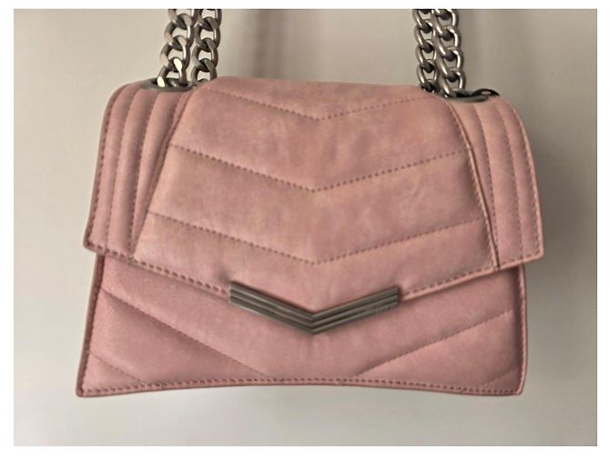Borsa a mano IKKS in pelle rosa Argento - vista 8
