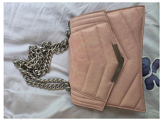 Borsa a mano IKKS in pelle rosa Argento - vista 9