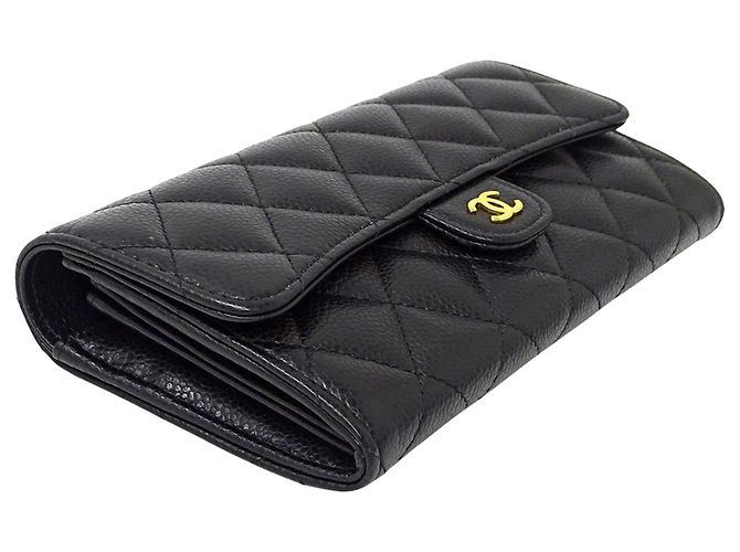Timeless Chanel Matelassé Long Wallet Schwarz - Ansicht 3