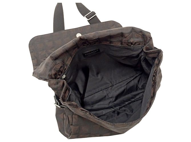 Borsa in nylon marrone Chanel - vista 5