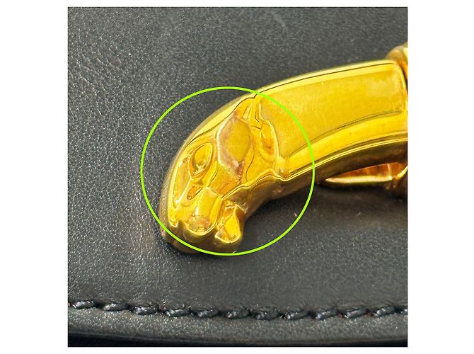 Bolsa de mão Cartier Panthère em couro preto - vista 13