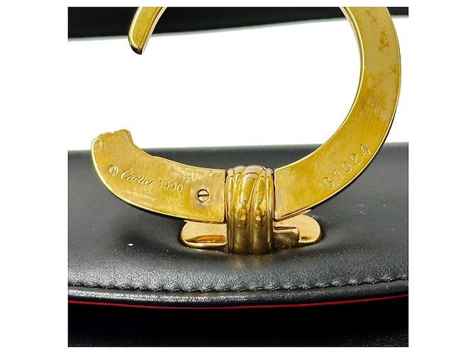 Bolsa de mão Cartier Panthère em couro preto - vista 14