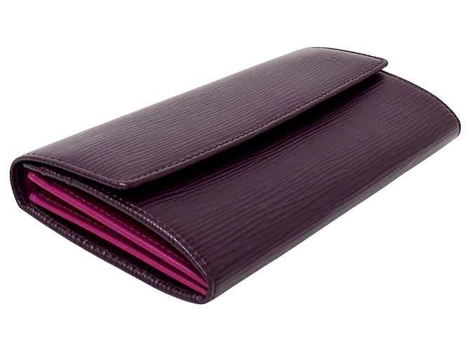 Louis Vuitton Epi Leder langer Geldbeutel in Cassis Dunkelviolett - Ansicht 3