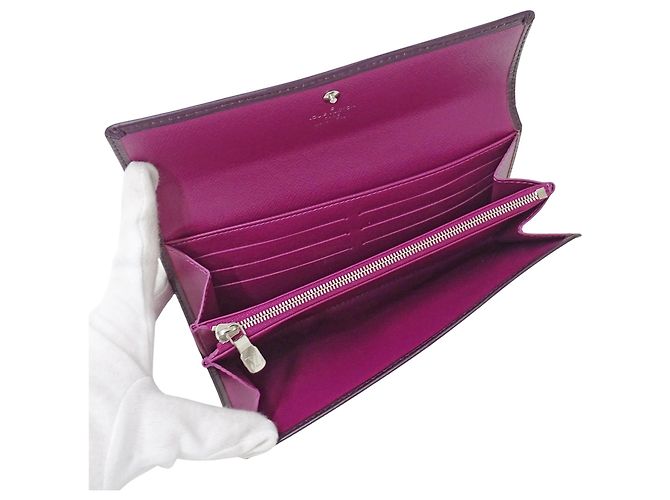 Louis Vuitton Epi Leder langer Geldbeutel in Cassis Dunkelviolett - Ansicht 4