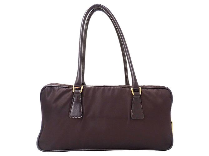 Borsa in nylon marrone scuro Prada - vista 2