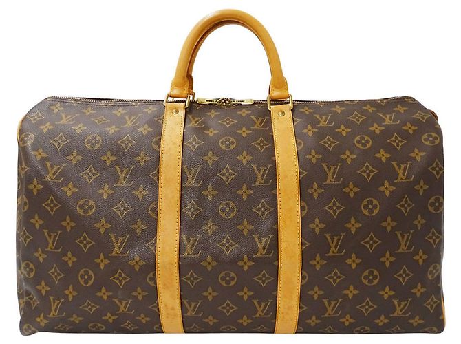 Keepall Borsa Boston in Canvas Monogram Louis Vuitton Marrone - vista 2