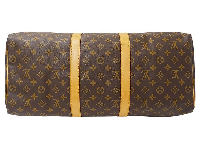 Keepall Borsa Boston in Canvas Monogram Louis Vuitton Marrone - vista 3