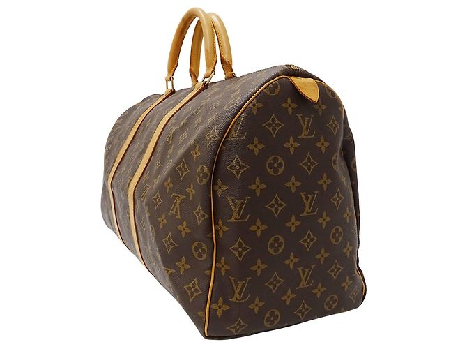 Keepall Borsa Boston in Canvas Monogram Louis Vuitton Marrone - vista 4
