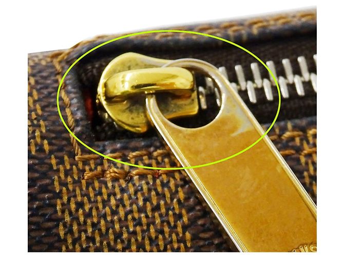 Borsa a tracolla Louis Vuitton in tela Damier Marrone - vista 8