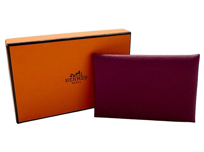 Tarjetero de piel Epsom morado Hermès Púrpura - vista 9